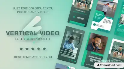 Vertical Promo Teal  Green Video Displays template preview