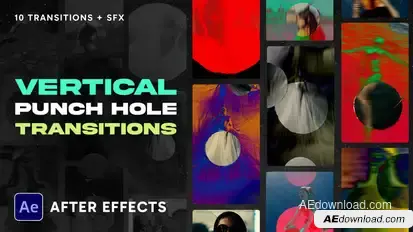 Vertical Punch Hole Transitions Elements template preview