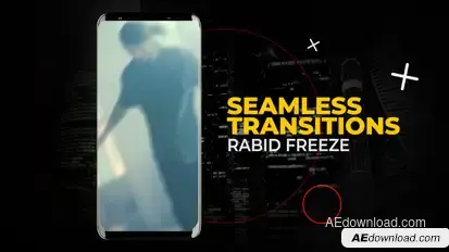 Vertical Rabid Freeze Transitions | After Effects Elements template preview