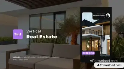 Vertical Real Estate Video Displays template preview