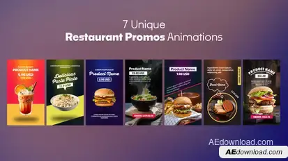 Vertical Restaurant Food Promo Animations Product Promo template preview