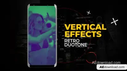 Vertical Retro Duotones Effects | After Effects Elements template preview