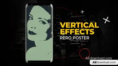 Vertical Retro Poster Effects | After Effects Elements template preview