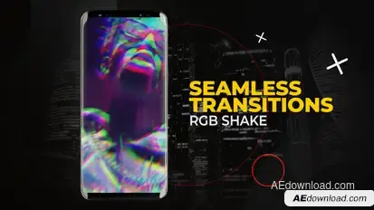 Vertical RGB Shake Transitions | After Effects Elements template preview