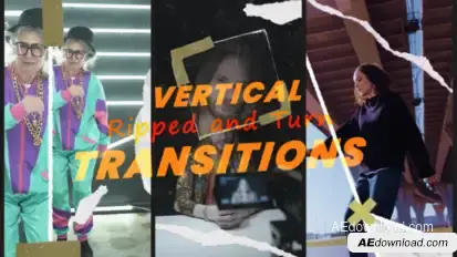 Vertical Rip Paper Transitions Elements template preview