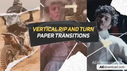 Vertical Rip Paper Transitions V2 Elements template preview