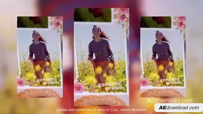 Vertical Romantic Spring Video Displays template preview