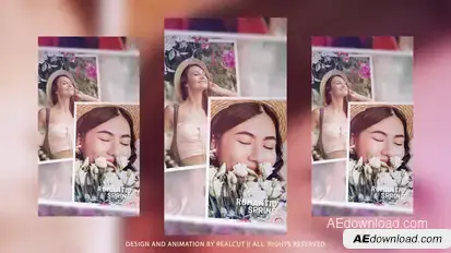 Vertical Romantic Spring Video Displays template preview