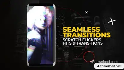 Vertical Scratch Flickers Hits and Transitions | After Effects Elements template preview