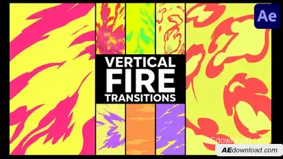 Vertical Seamless Fire Transitions | After Effects Elements template preview