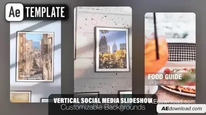 Vertical Social Media Slideshow - Customizable Backgrounds - AE Template Elements template preview