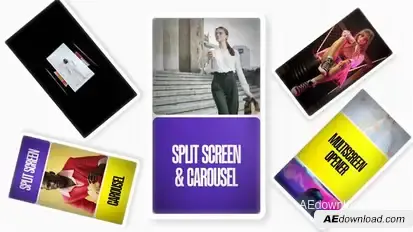 Vertical Split Screen Carousel Style Openers template preview