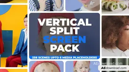Vertical Split Screen Pack Video Displays template preview