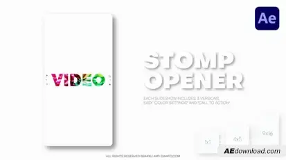 Vertical Stomp Slideshow - Reels, Post, Shorts Openers template preview