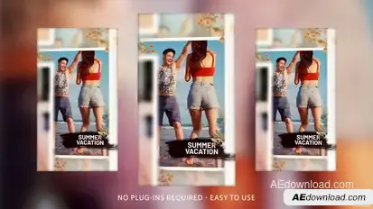 Vertical Summer Vacation Video Displays template preview