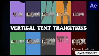 Vertical Text Transitions | After Effects Elements template preview