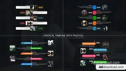 Vertical Timeline With Photos Infographics template preview