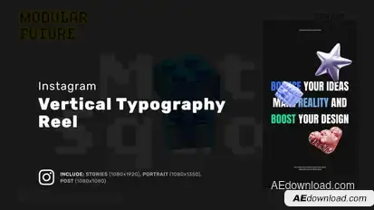 Vertical Typography Reel Product Promo template preview
