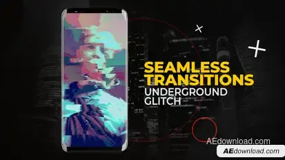 Vertical Underground Glitch Transitions | After Effects Elements template preview