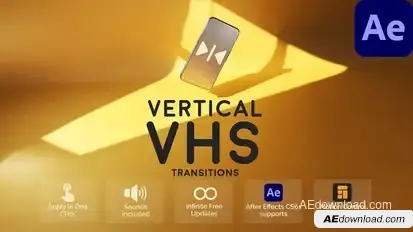Vertical VHS Transitions for After Effects Elements template preview