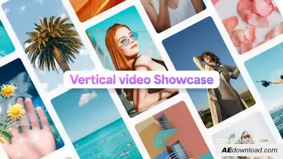 Vertical Video Showcase Video Displays template preview