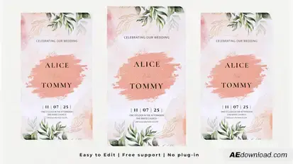 Vertical Wedding Intro Video Displays template preview
