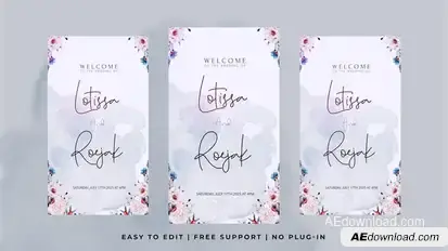 Vertical Wedding Intro Video Displays template preview