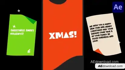Vertical Xmas Greetings for After Effects Openers template preview