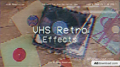 VHS Effect for After Effects Elements template preview