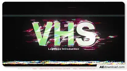 VHS Glitch Logo Animation Video Displays template preview