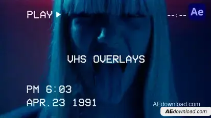 VHS Overlays with Glitch Elements template preview