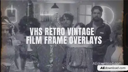 VHS Retro Vintage Film Frame Overlays Elements template preview