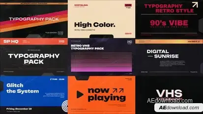 VHS Typography Titles template preview