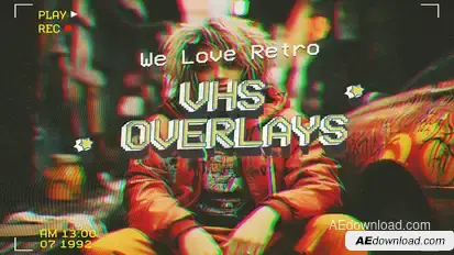 VHS Vintage Overlays Pack Elements template preview