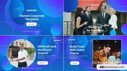 Vibrant Corporate Slideshow Video Displays template preview