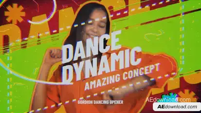 Vibrant Glitch Dance Opener | Dynamic Music Promo Video Displays template preview