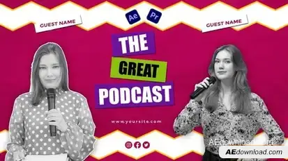 Videohive Vibrant Podcast Opener Template Openers template preview