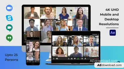 Video Conference Creator Pack - Zoom, Meet, Skype, Hangouts Elements template preview