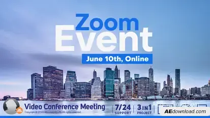 Video Conference Online Zoom Meeting Logo Stings template preview