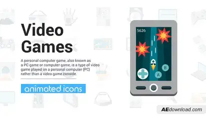 Video Games Icons Elements template preview