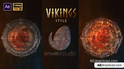 Vikings Style Cinematic Shield Logo Reveal Logo Stings template preview