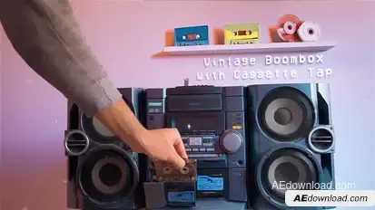 Vintage Boombox with Cassette Tape Openers template preview