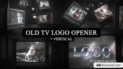 Vintage CRT Screen Logo Opener Vertical Version included Openers template preview