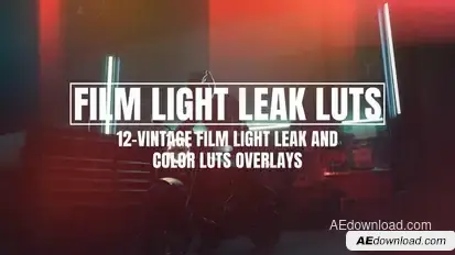 Vintage film light leak and color LUTs overlays Elements template preview