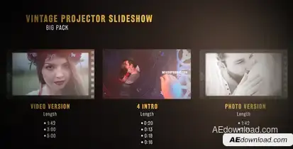 Vintage Projector Slideshow Big Pack Video Displays template preview