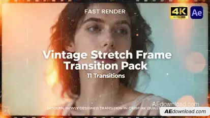 Vintage Stretch Frame Transition Pack AE Elements template preview