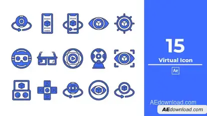 Virtual Icon After Effect Elements template preview