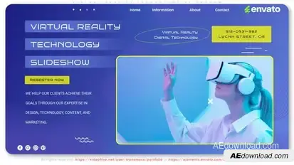 Virtual Reality Technology Slideshow Video Displays template preview