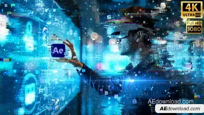 Virtual Transition into Cyberspace Elements template preview