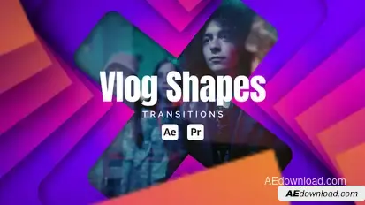 Vlog Shape Transitions Elements template preview